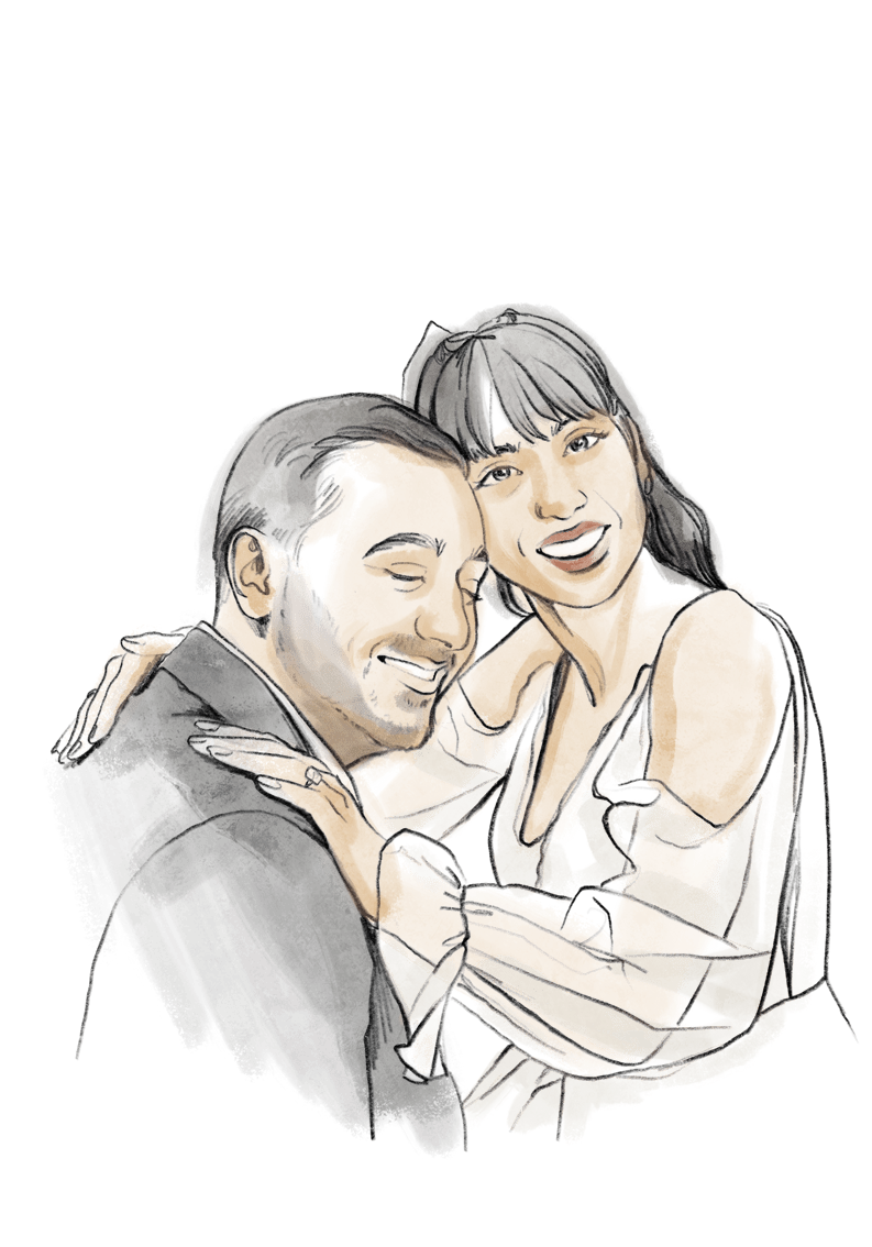 Couple in Line Art as an example of a Miroar Line Art drawing