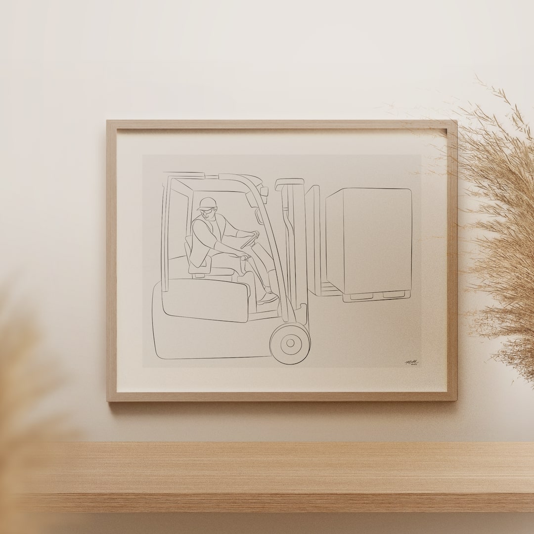 Disegno Line Art di un carrellista